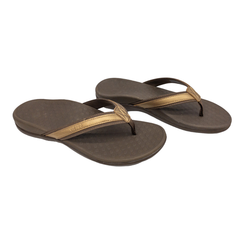 Vionic Tide II Toe Post Sandal Women's 10 Bronze Metallic Arch Support NWB - Picture 4 of 10